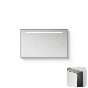 Spiegel Metallic Line Rectangle brushed GunMetal 100x60cm met ledverlichting + verwarming
