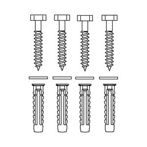 Set bevestigingsmateriaal V8603 4 bout. 8x70 pluggen SX10 massieve muren