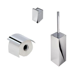 Closetaccessoireset (rolhouder/borstelgarnituur/haak) chroom +2e kop MODERN ART