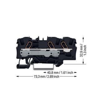 3-draads rijg 6mm² voor Ex e II-zwart VVE=25
