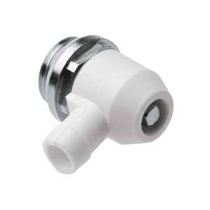 Radiatoraftapper 1/2"bt. + o-ring + draaibare tuit groot wit