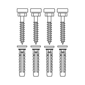 Set bevestigingsmateriaal V8605 (4 stuks) tbv massieve muren