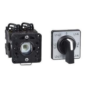 Nokschakelaar voltmeter Ø22mm 3L en 3L-N 45° 12A