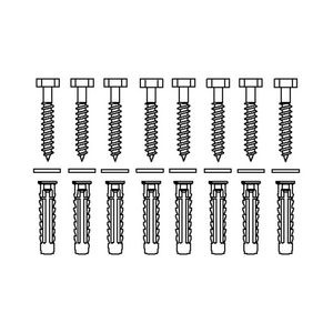 Set bevestigingsmateriaal V8610 set 8 stuks voor massieve muren