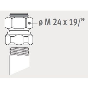 Klemkoppeling stalen Buis 38 xM24 ALU VVE=2