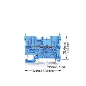 2-pins basisklem rail 35x15+35x7,5 blauw 2022-1604 VVE=50