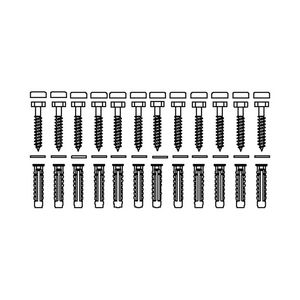 Set bevestigingsmateriaal V8614 set 12 stuks voor massieve muren