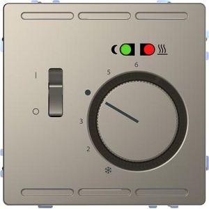 Vloer tempratuurregelaar-230V-met schakelaar-Nikkel metallic