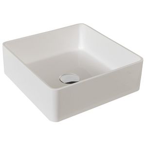 Waskom 370x370x130mm opb. vierkant kunstmarmer wit