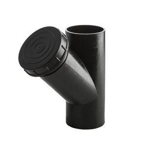 PE ontstoppingsstuk 45° 110mm PN4 zwart