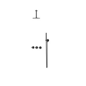 Afbouwdeel regendouche Combiset Bond 4 inbouwthermostaat zwart chroom CSB4EXZCADBA excl. inbouwbox