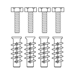Set bevestigingsmateriaal V8653 4 bout. M8x35 pluggen FTP M8 v. cellenbeton