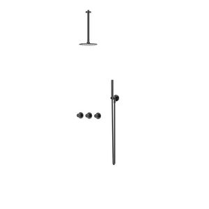 Afbouwdeel regendouche Combiset Bond 4 inbouwthermostaat zwart chroom CSB4EXZCADCA excl. inbouwbox