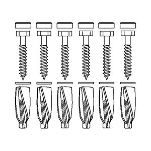 Set bevestigingsmateriaal V8658 6 bout. 10x70 pluggen GB14 v. cellenbeton