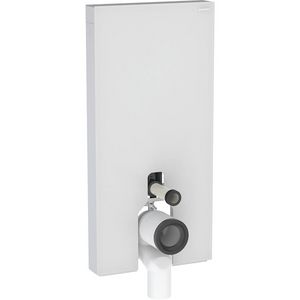 Reservoir MONOLITH 101cm tbv staand closet front: wit Glas,zijkanten Zwart Geb,Alu.