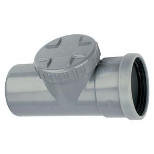 Wafix PVC manchet ontstoppingsstuk + schroefdeksel 110mm SN4 grijs mof/spie