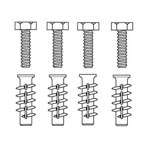 Set bevestigingsmateriaal V8665 4 bout. M5x50 pluggen FTP K 6 v. cellenbeton