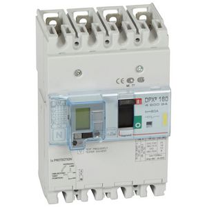 Vermogensschakelaar 160 Thermomagn.+RCD 80A 4P 16kA DPX3