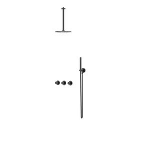 Afbouwdeel regendouche Combiset Bond 4 inbouwthermostaat zwart chroom CSB4EXZCAECA excl. inbouwbox
