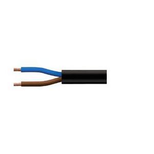 Ring a 100m. vinylsnoer H03VV-F VMvS zwart 2x0,75mm² (blauw - bruin)