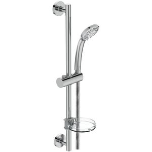 Idealrain S3 glijstangcombinatie 600mm chroom met 3 straalsoorten handdouche 80mm