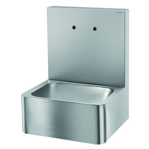Hygiënisch handwasbakje 2 kraangat Ø22 150 RVS 304 mat