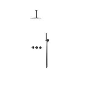 Afbouwdeel regendouche Combiset Bond 4 inbouwthermostaat zwart chroom CSB4EXZCAFBA excl. inbouwbox