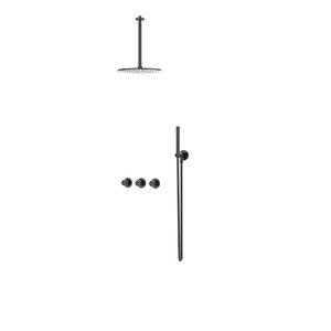 Afbouwdeel regendouche Combiset Bond 4 inbouwthermostaat zwart chroom CSB4EXZCAFCA excl. inbouwbox