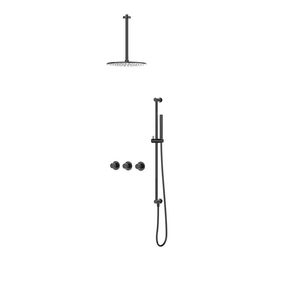 Afbouwdeel regendouche Combiset Bond 4 inbouwthermostaat zwart chroom CSB4EXZCAFCB excl. inbouwbox