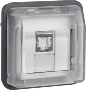 Data-aansluiting Cat 6. 1-v berker W.1 grijs