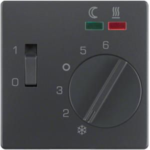 Centraalstuk regelknop wip 2 LED´s berker Q.1/Q.3/Q.7 antraciet