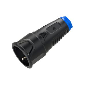 Contrastekker RA geaard rubber zwart/blauw