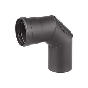 PK Ø80mm Bocht 90°+deur zwart