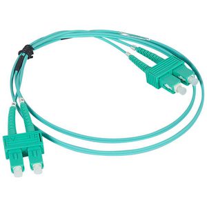 Glasvezel Patchkabel Duplex Aqua OM4 SC-SC 1m.