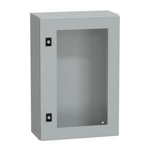 Deur 600x400x200mm IP66 / IK08 Transparant RAL70 Spacial CRN