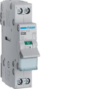 Modulaire lastscheider 2P 32A indicatielamp aansl. boven