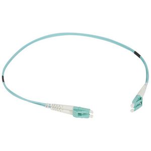 Glasvezel Patchkabel Duplex Aqua OM4 LC-LC 0,5m.