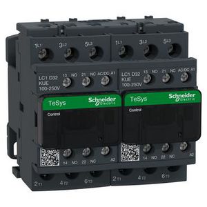 Omkeercontactor 3P 32A AC-3 <440V 100-250V A Green