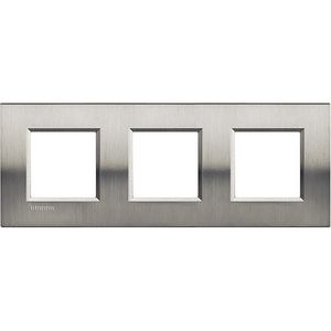 Afdekraam rechthoekig Geborsteld staal 3x2 mod. Livinglight