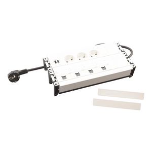 Bureau aansluitunit wit 16 mod 3 contactdoos + USB+4 RJ45 Multilink