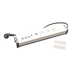 Bureau aansluitunit wit 12 mod. 3 contactdoos + USB+3 RJ45 Multilink