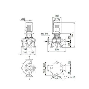 Inlinepomp droog TP 150-280/4 A-F-A-BQQE 22 kW 3x400V