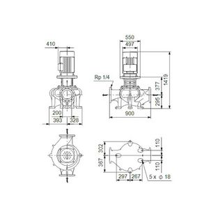 Inlinepomp droog TP 200-320/4 A-F-A-BQQE 55 kW 3x400V