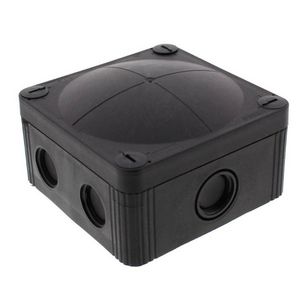 Kunststof kabeldoos 95x95mm zwart, met 3 x wartel ESKV 20 plus (407/3ZWART)