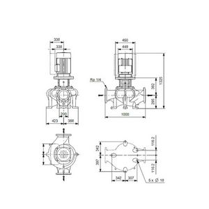 Inlinepomp droog TP 200-330/4 A-F-A-BQQE 37 kW 3x400V