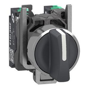 Keuzeschakelaar Harmony XB4 metaal zwart 22mm 3 standen vast