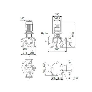 Inlinepomp droog TP 200-200/4-A-F-A-BQQE 22kW 400D 50Hz