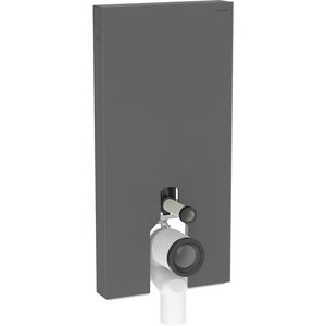 Reservoir MONOLITH 101cm tbv staand closet front: Zwart Glas,zijkanten Zwart Geb,Alu.