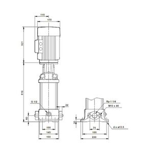 Centrifugaalpomp CR5-11 A-A-A-E-HQQE 3x400D 50 Hz