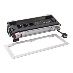 Bureau aansluitunit 12 mod. 3 contactdoos+USB+3 RJ45+HDMIB Flip Up